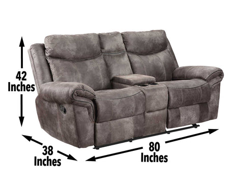 Nashville Gray 3-Piece Manual Reclining Set by Steve Silver at Eve Furniture
