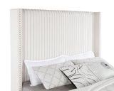 Natasha Cream 69-inch Upholstered Queen Wingback Bed by Coaster at Eve Furniture