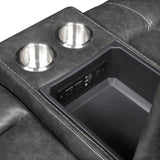 Newnan Gray Double Glider Reclining Loveseat with Center Console by Homelegance at Eve Furniture