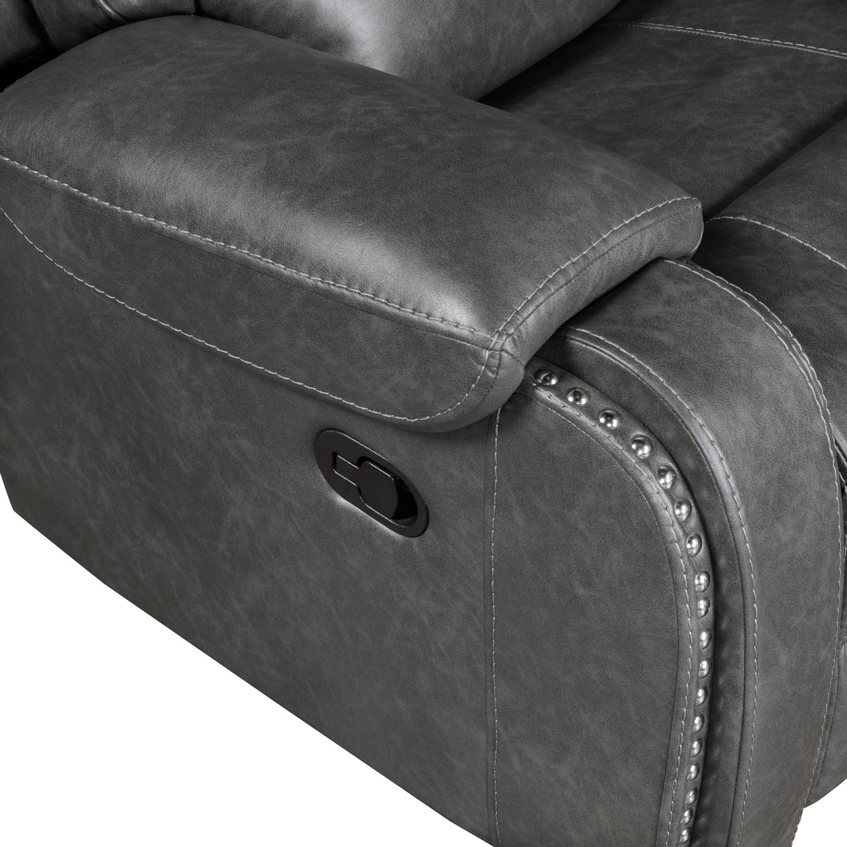 Newnan Gray Double Glider Reclining Loveseat with Center Console by Homelegance at Eve Furniture