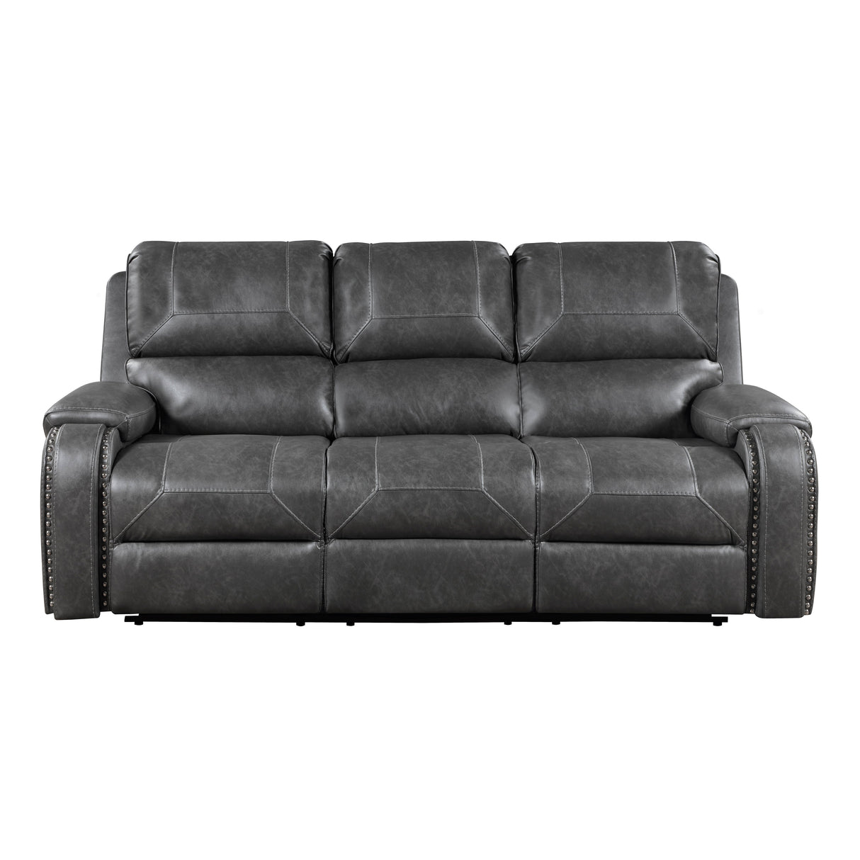 Newnan Gray Double Reclining Sofa by Homelegance at Eve Furniture