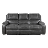 Newnan Gray Double Reclining Sofa by Homelegance at Eve Furniture