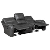 Newnan Gray Double Reclining Sofa by Homelegance at Eve Furniture