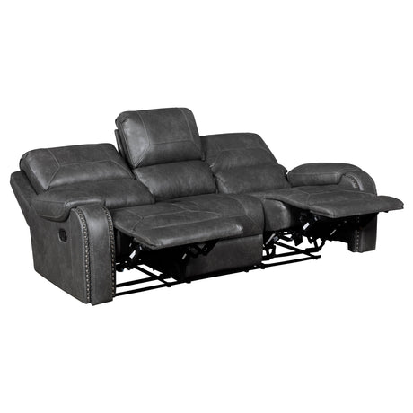 Newnan Gray Double Reclining Sofa by Homelegance at Eve Furniture