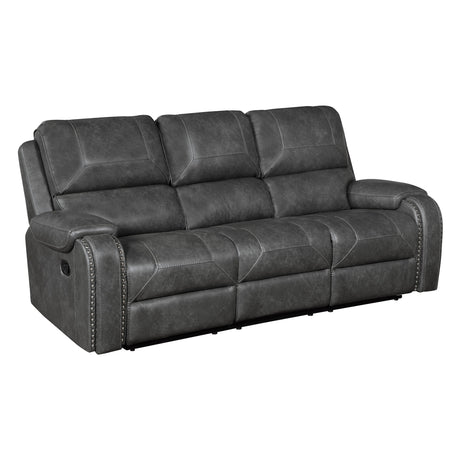 Newnan Gray Double Reclining Sofa by Homelegance at Eve Furniture