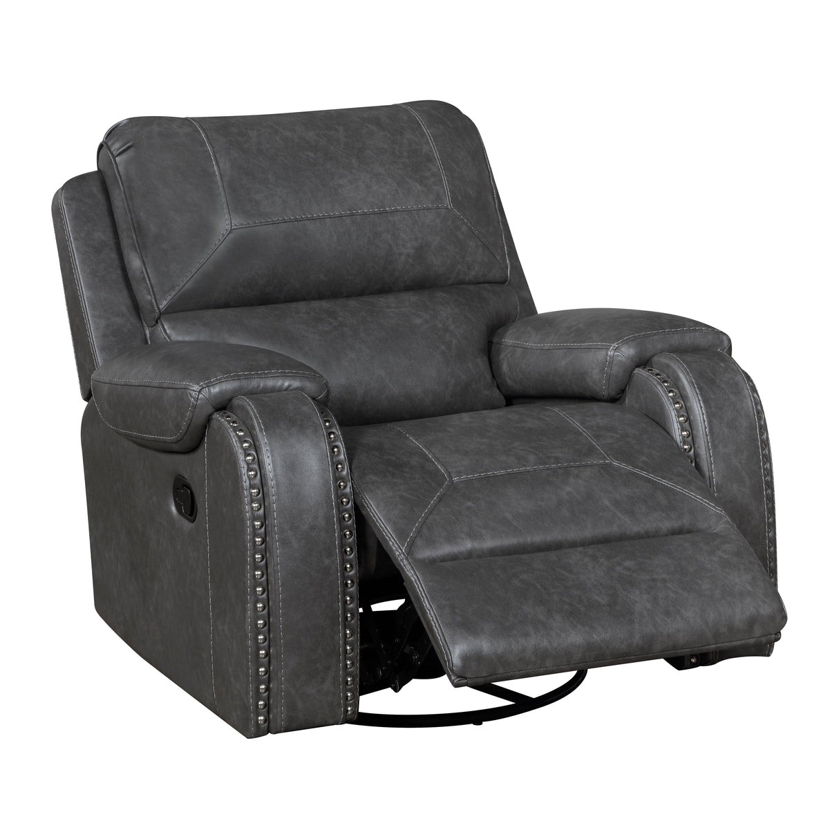 Newnan Gray Swivel Glider Reclining Chair by Homelegance at Eve Furniture