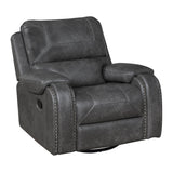 Newnan Gray Swivel Glider Reclining Chair by Homelegance at Eve Furniture