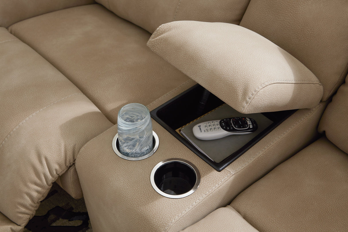 Next-Gen DuraPella Sand 5-Piece Dual Power Reclining Sectional by Ashley Furniture at Eve Furniture