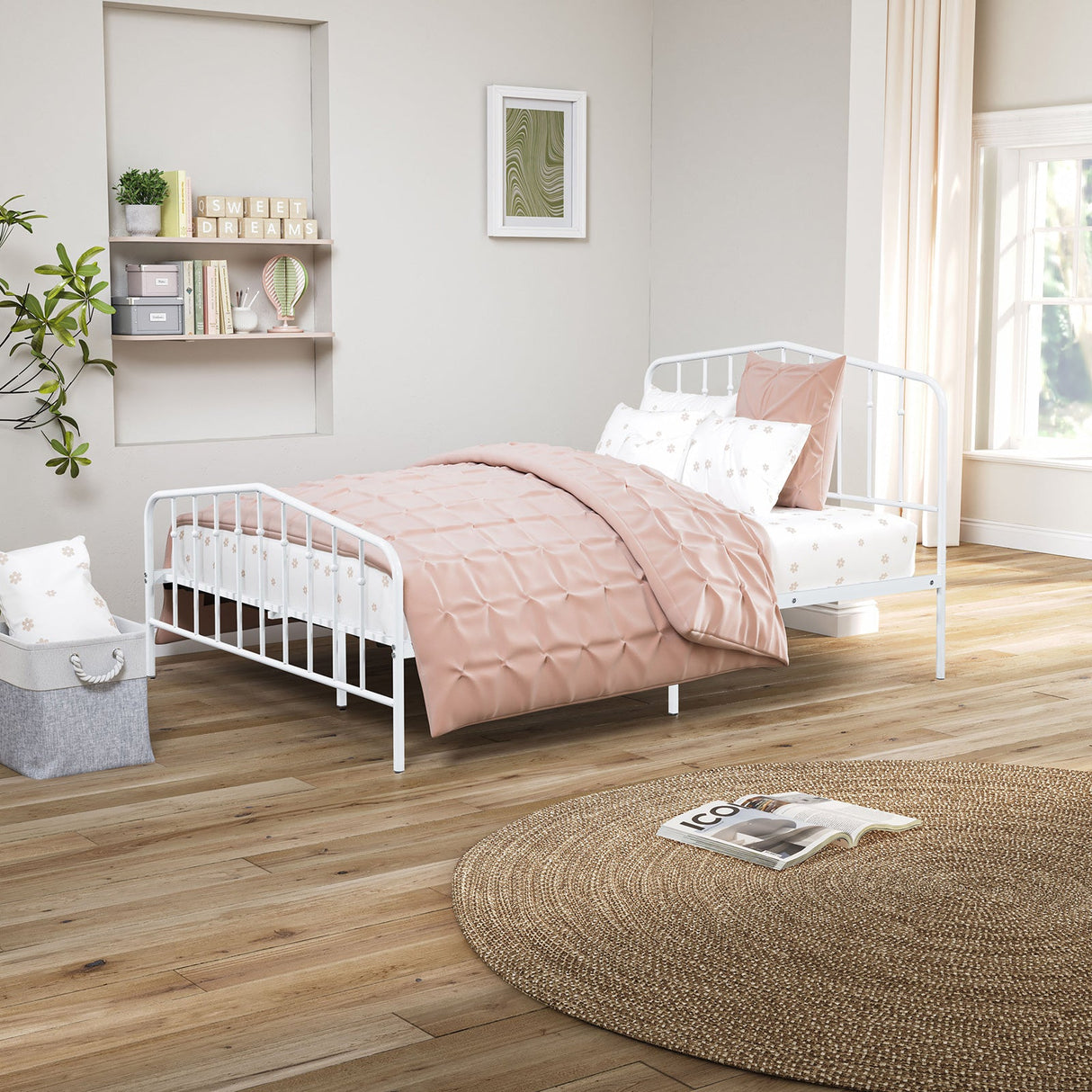 Nicoli White Full Metal Bed by Furniture of America at Eve Furniture