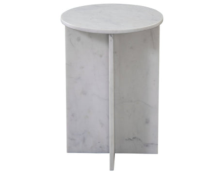 Niki Banswara White Solid Marble Accent Table by Steve Silver at Eve Furniture