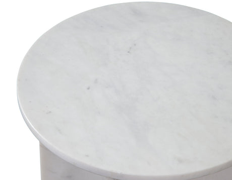 Niki Banswara White Solid Marble Accent Table by Steve Silver at Eve Furniture