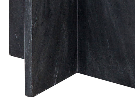 Niki Solid Black Marquina Marble Accent Table by Steve Silver at Eve Furniture