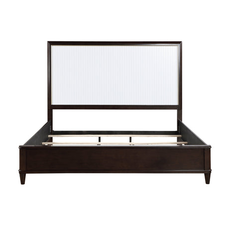 Niles White/Cherry King Panel Bed by Homelegance at Eve Furniture