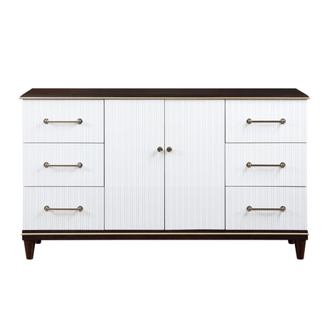Niles White/Cherry Panel Bedroom Set by Homelegance at Eve Furniture