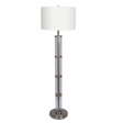 Nimbus Brushed Nickel Floor Lamp with 3-Way Rotary Switch Clear Glass Body Metal Base by Ashcroft Imports at Eve Furniture