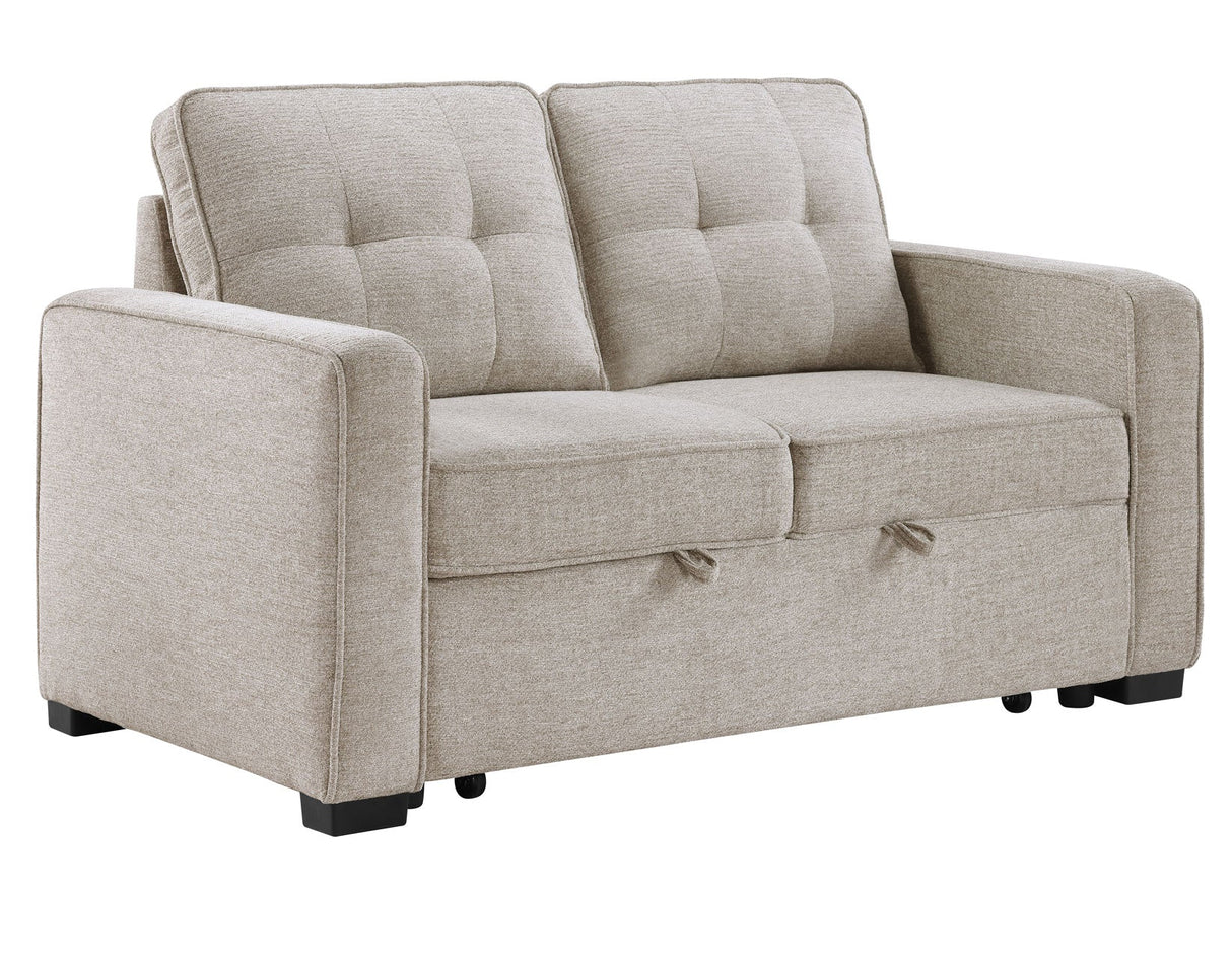 Noah Convertible Sleeper Loveseat, Tan by Steve Silver at Eve Furniture