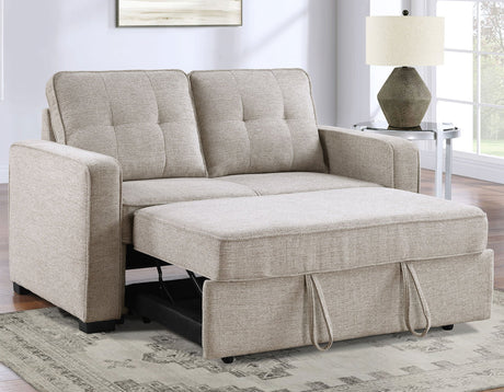 Noah Convertible Sleeper Loveseat, Tan by Steve Silver at Eve Furniture