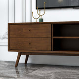 Caroline Mid Century Modern Style Walnut TV Stand Up To 72" by Ashcroft Imports at Eve Furniture