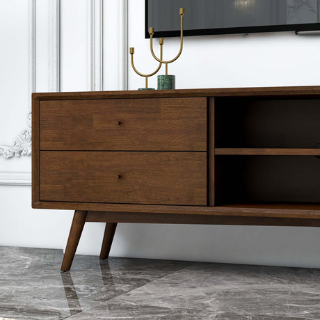 Caroline Mid Century Modern Style Walnut TV Stand Up To 72" by Ashcroft Imports at Eve Furniture