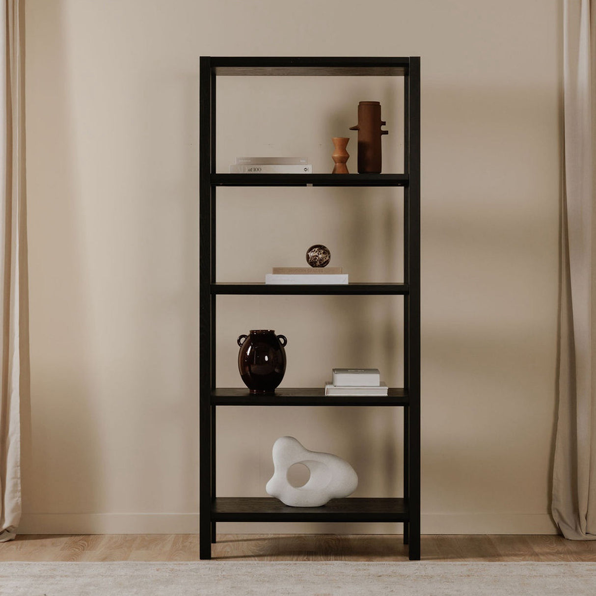 Nolan Black Bookcase by Moe's Home at Eve Furniture