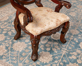 Normandy Brown Cherry/Tan Arm Chair by Furniture of America at Eve Furniture