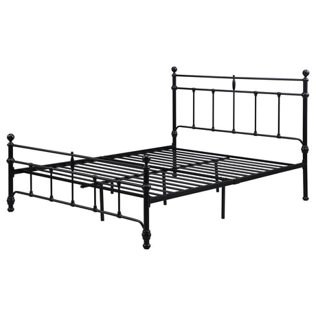 Novak Matte Black 48-inch Metal Eastern King Open Frame Bed by Coaster at Eve Furniture