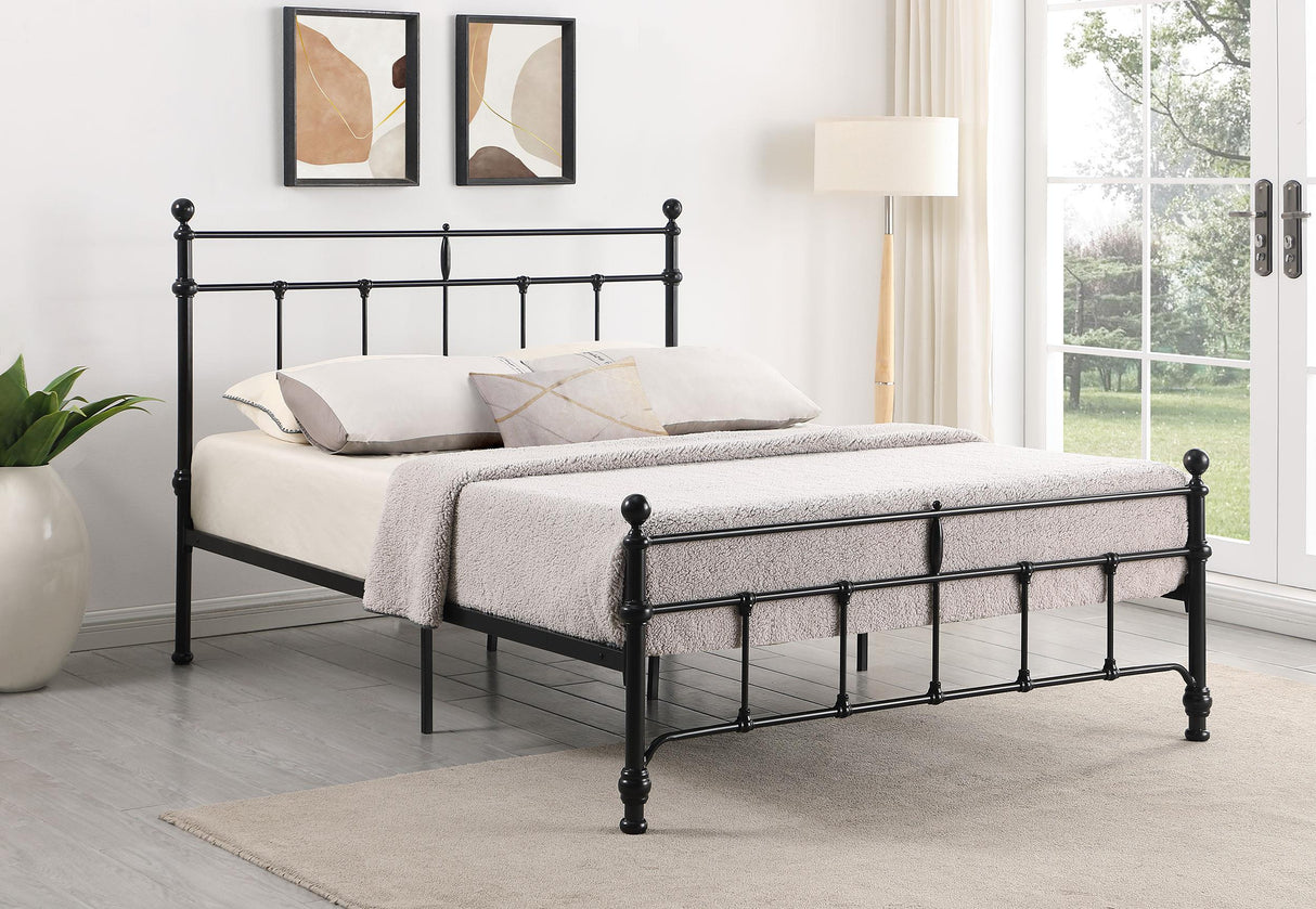 Novak Matte Black 48-inch Metal Eastern King Open Frame Bed by Coaster at Eve Furniture