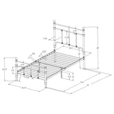 Novak Matte Black 48-inch Metal Twin Open Frame Bed by Coaster at Eve Furniture