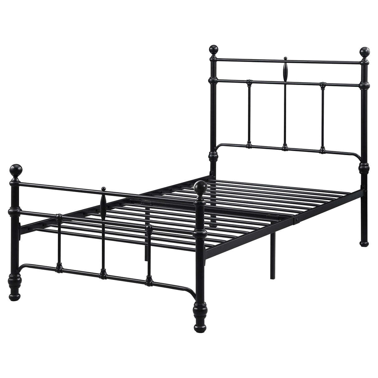 Novak Matte Black 48-inch Metal Twin Open Frame Bed by Coaster at Eve Furniture