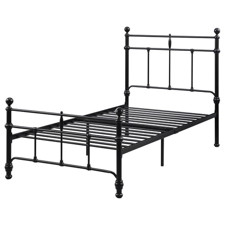 Novak Matte Black 48-inch Metal Twin Open Frame Bed by Coaster at Eve Furniture