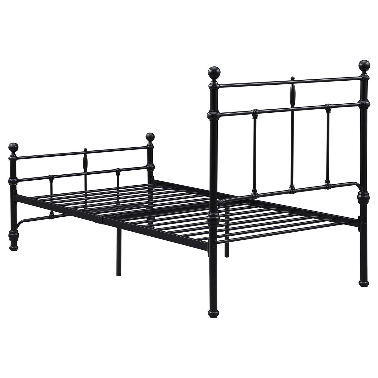 Novak Matte Black 48-inch Metal Twin Open Frame Bed by Coaster at Eve Furniture