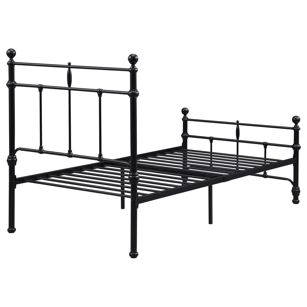 Novak Matte Black 48-inch Metal Twin Open Frame Bed by Coaster at Eve Furniture