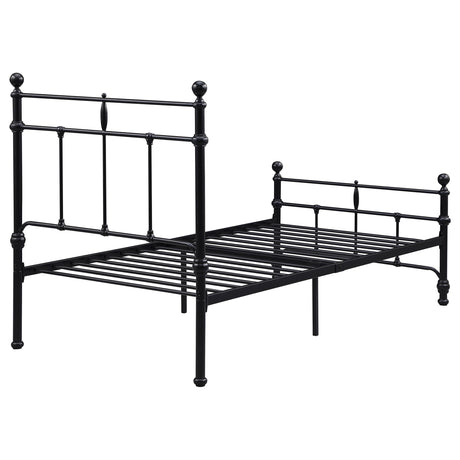 Novak Matte Black 48-inch Metal Twin Open Frame Bed by Coaster at Eve Furniture