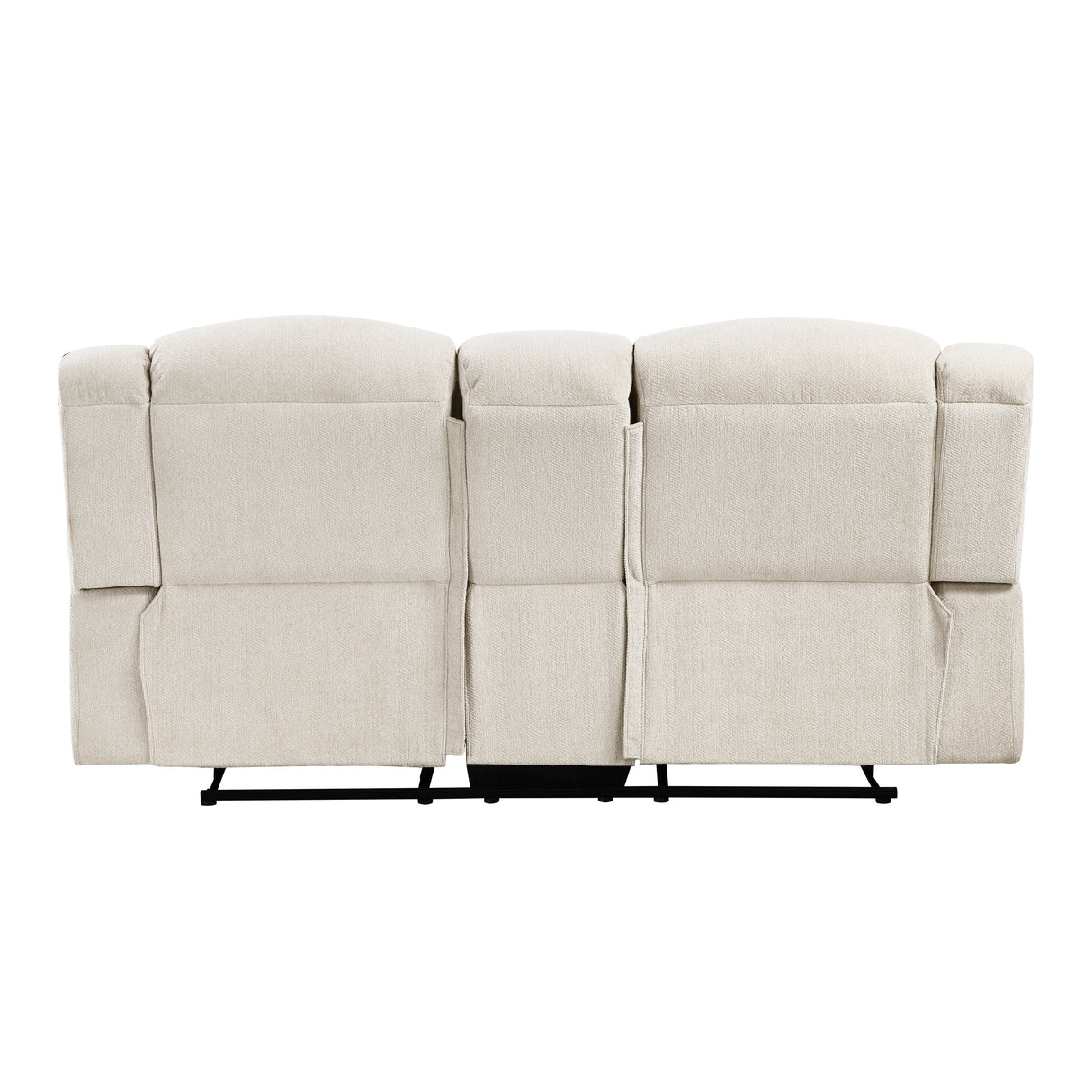Nutmeg Beige Double Reclining Loveseat with Center Console by Homelegance at Eve Furniture