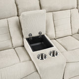 Nutmeg Beige Double Reclining Loveseat with Center Console by Homelegance at Eve Furniture