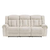 Nutmeg Beige Double Reclining Sofa by Homelegance at Eve Furniture