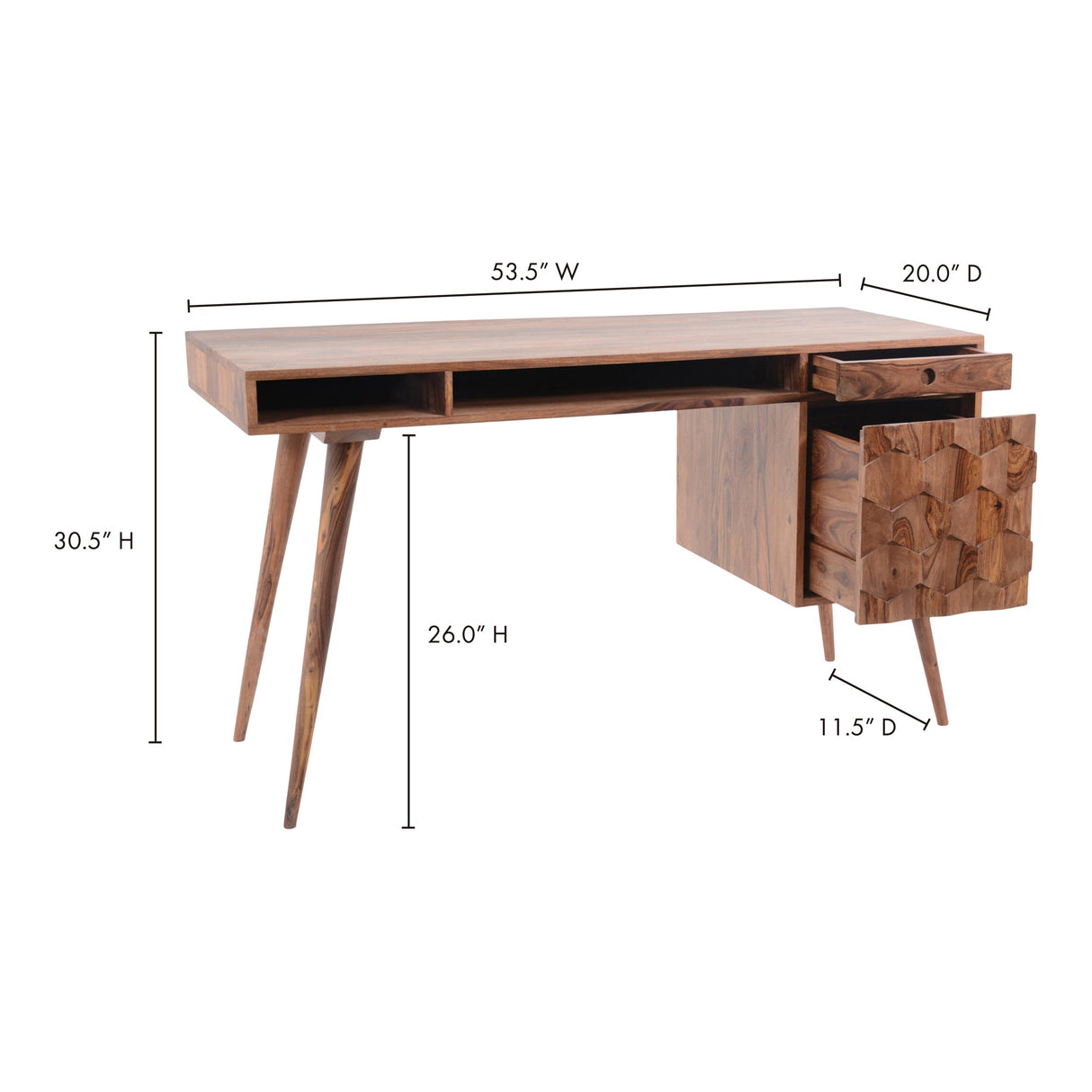 O2 Natural Desk by Moe's Home at Eve Furniture