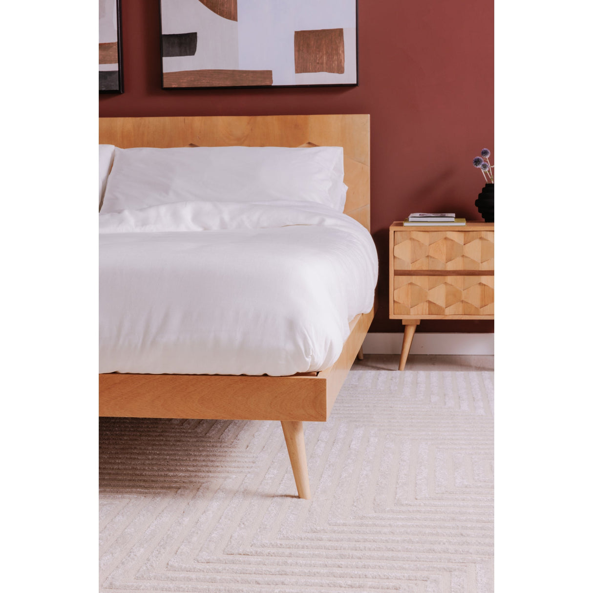 O2 Natural Queen Bed by Moe's Home at Eve Furniture