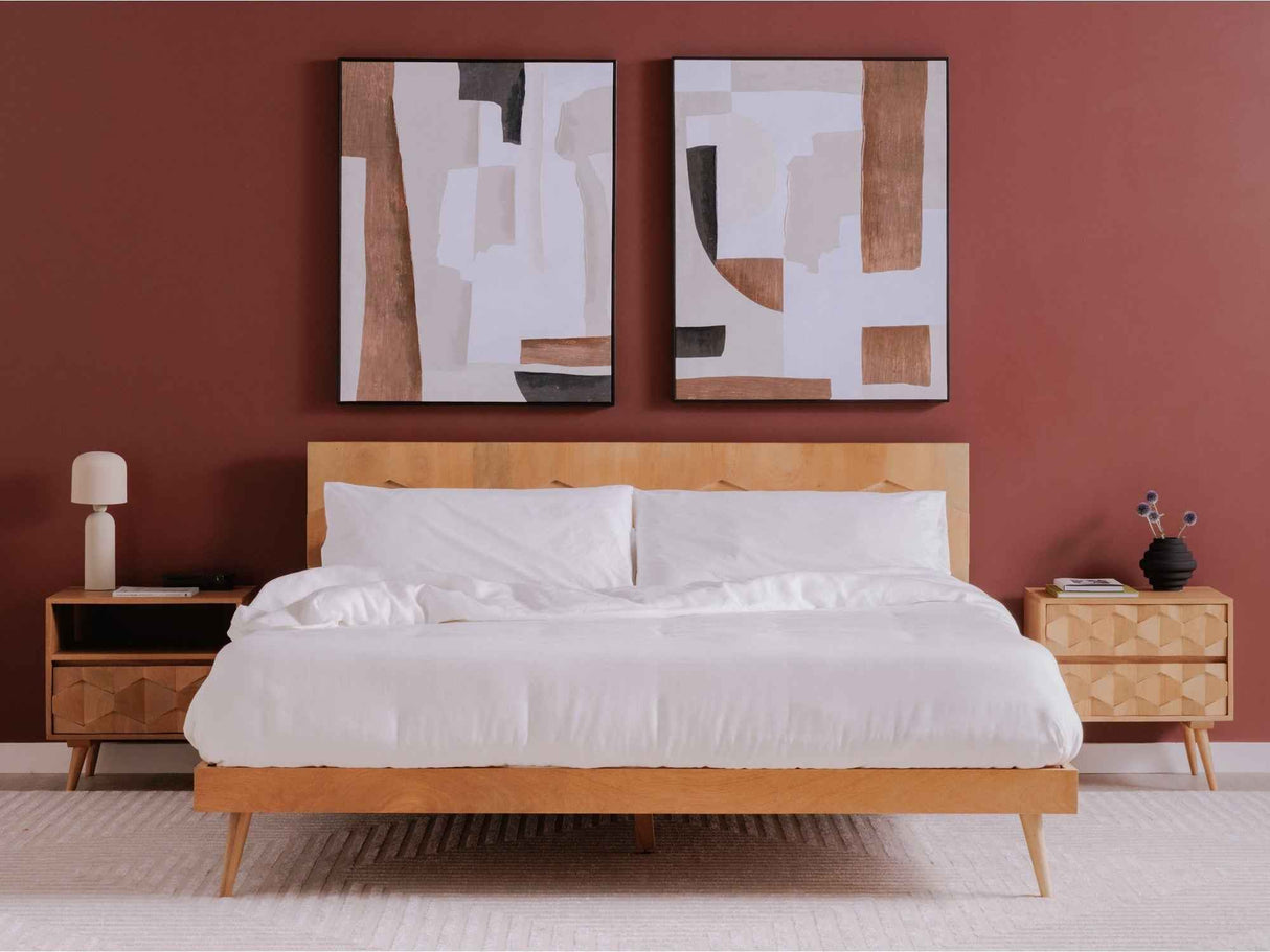 O2 Natural Queen Bed by Moe's Home at Eve Furniture