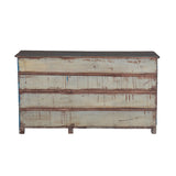 Blue Teak Sideboard With 3 Glass Doors