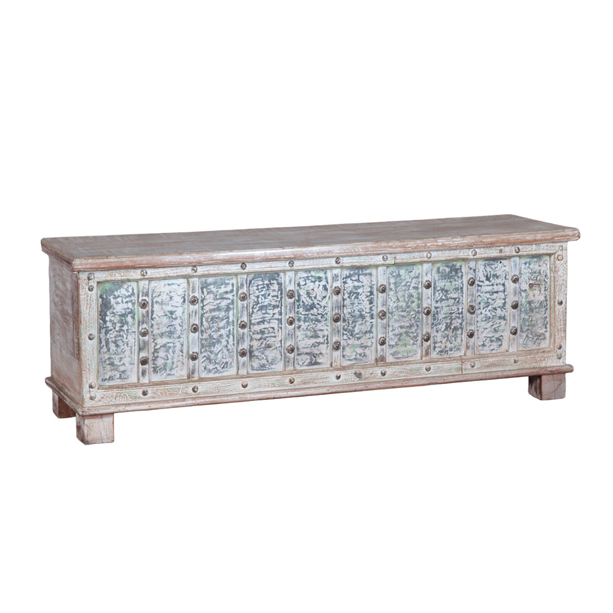 Colorful Wooden Bench with Storage