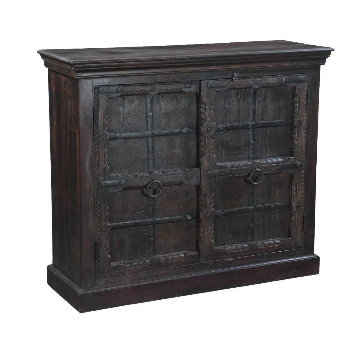 Carved Wood Storage Cabinet with Decorative Doors by Home Trends & Design at Eve Furniture