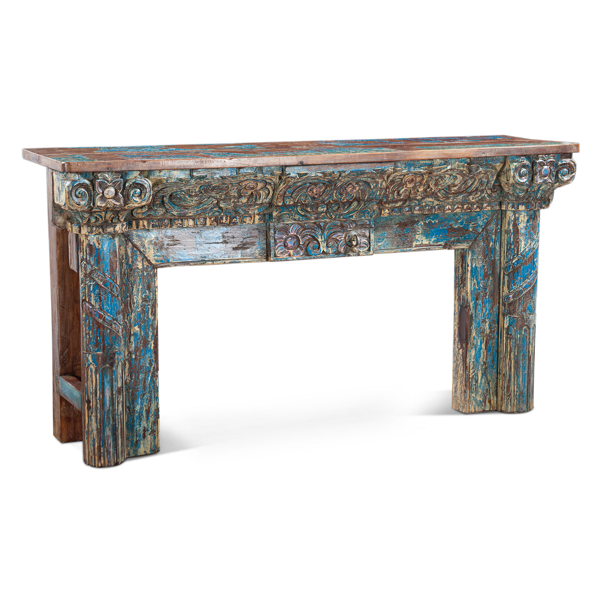 Carved Wooden Door Console Table