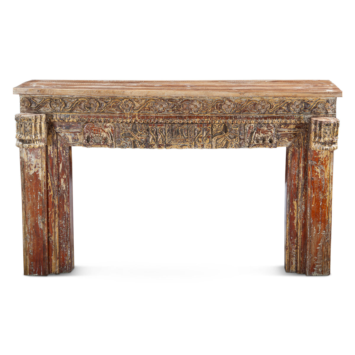 Carved Wooden Door Console Table