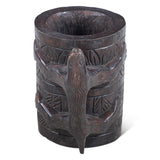 Carved Wooden Tibbati Pot with Handle