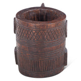 Carved Wooden Tibbati Pot with Handle