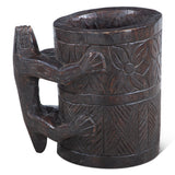 Carved Wooden Tibbati Pot with Handle
