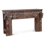 Finely Carved Wood Console Table
