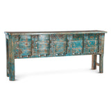 Hand Carved Reclaimed Door Console Table