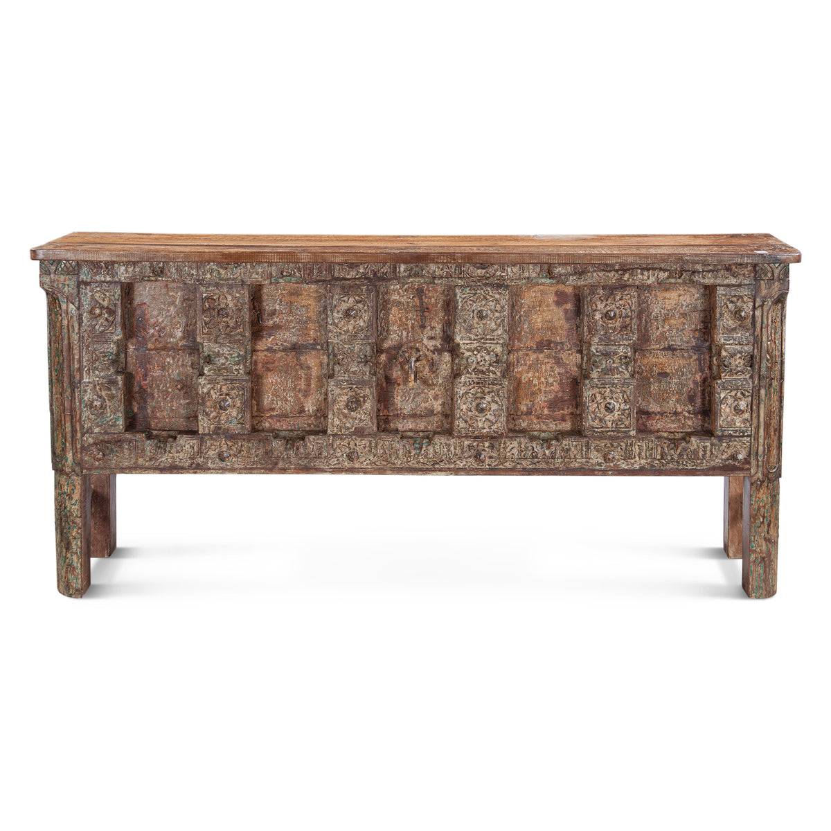 Finely Carved Wood Door Console Table
